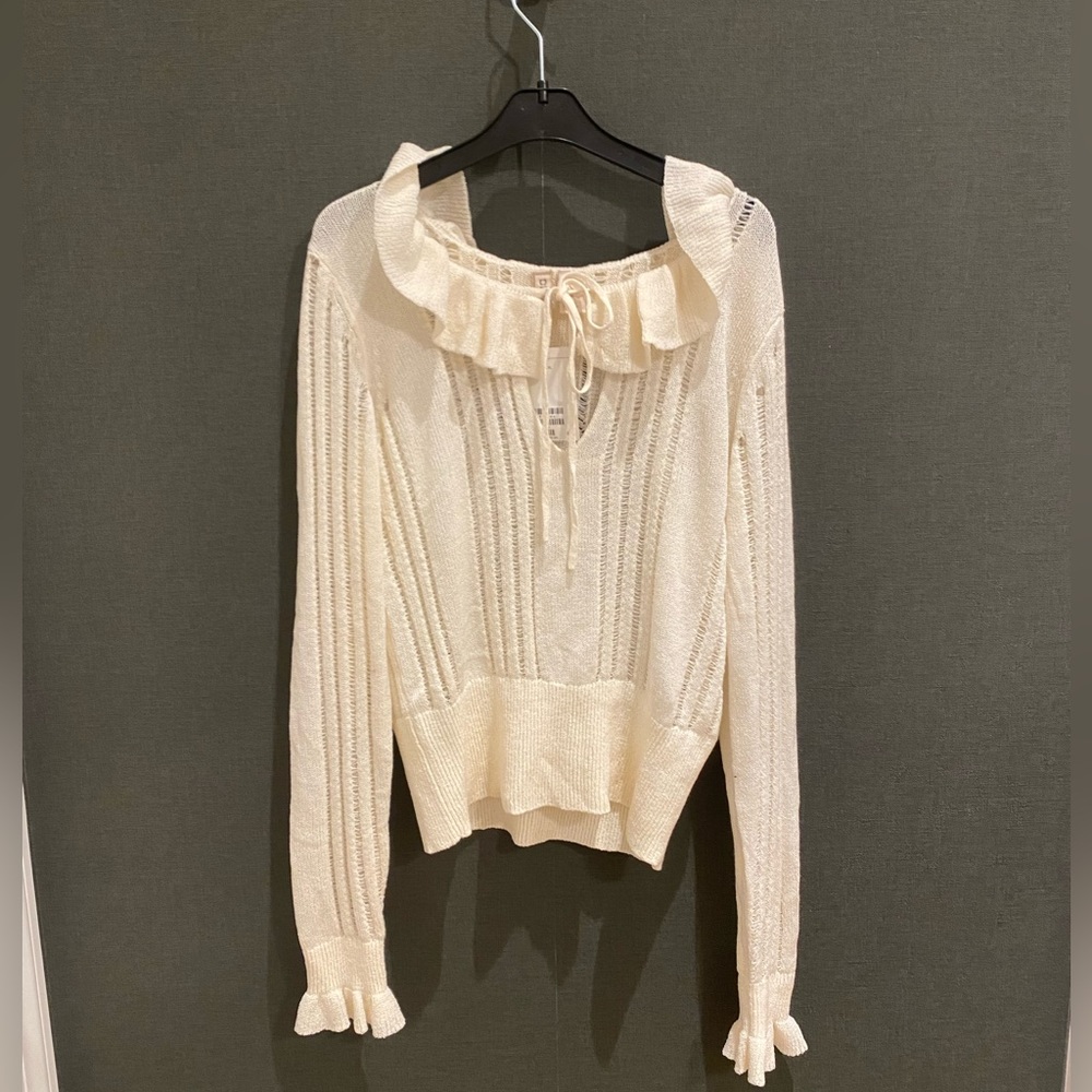 H&M Ruffle Tie Neck Sweater - Picture 3 of 10